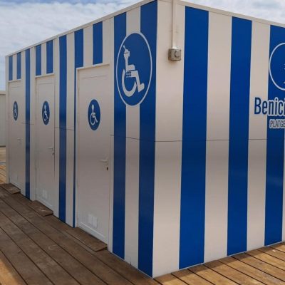 Container de WC con pintura industrial para exteriores Alvarez Pintores Castellon Benicassim